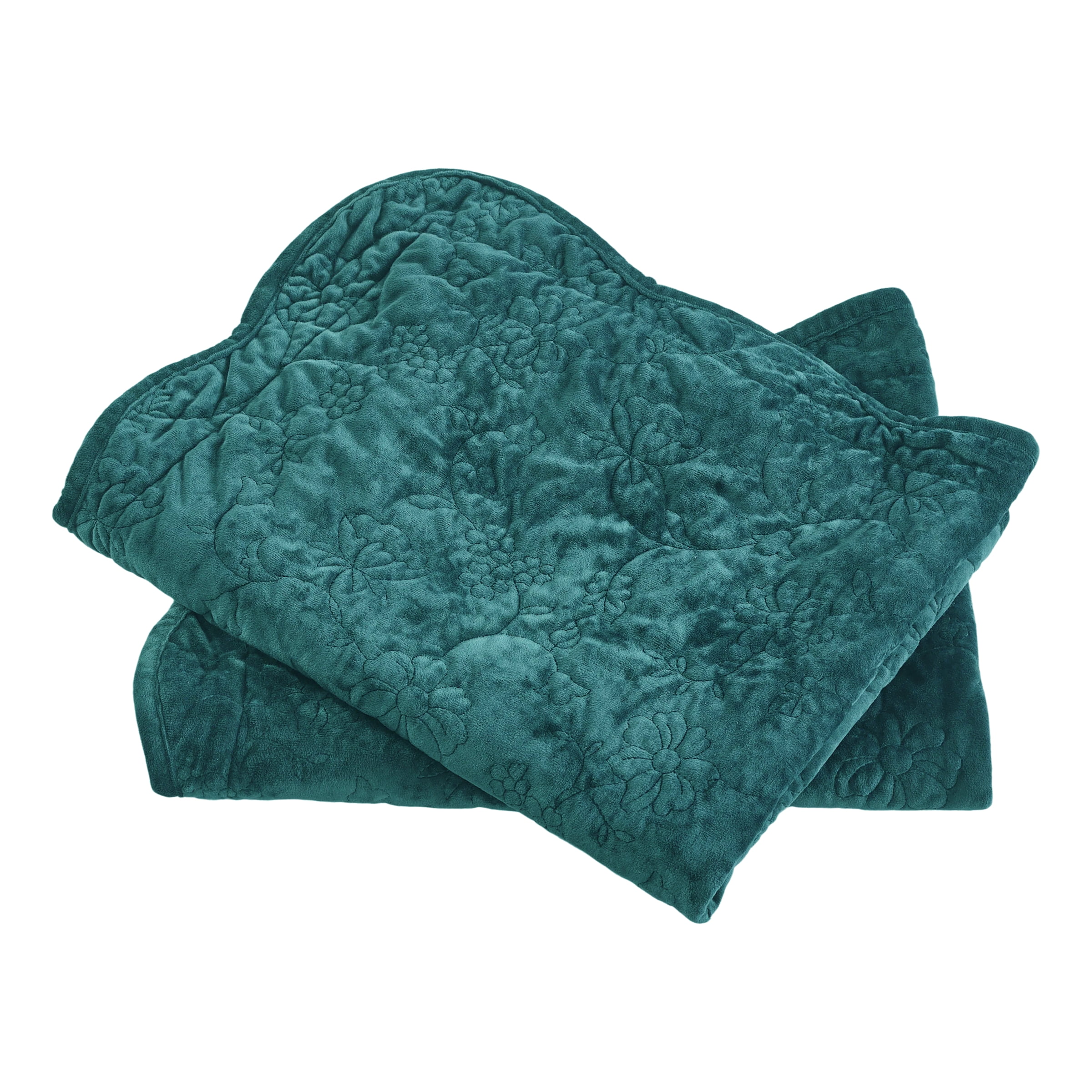 The Pioneer Woman Eloise Floral Velvet Pillow Shams, Standard, Hawaiian Blue, 2 Pack