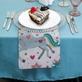 thumbnail image 4 of Werpe Unicorn Hearts Stars Polyester Cloth Napkins Home Decor for Dining Table Kitchen Daily Party Housewarming Farmhouse Decor, Set of 6 4 PCS, 4 of 7