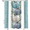 thumbnail image 2 of Fall Thanksgiving Shower Curtains for Bathroom Pumpkin Fabric Shower Curtain with Hooks, Teal White Eucalyptus Leaves Waterproof Polyester Shower Curtain Set, 36"x72" Boho Bathroom Curtains Decoration, 2 of 6