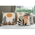 thumbnail image 3 of Minimal Throw Pillow Cushion Case Pack of 4, Modern Style Leaf Branch and Geometric Abstract Details Contemporary, Modern Accent Double-Sided Digital Printing, 20", Ecru Sage Green Apricot, 3 of 6