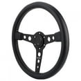 thumbnail image 4 of Gupbes 350mm/14in For MOMO Prototipo Style 6-Bolt Black Leather Racing Steering Wheel Gray Stitching With Horn Button Auto Accessory, 4 of 8
