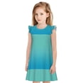 thumbnail image 1 of Fotbe Teal Turquoise Vestido de Dormir para Niñas de 3 a 10 Años, Mangas Cortas, Estilo Princesa, Pijama Camisón con Mangas Voladas-Small, 1 of 6
