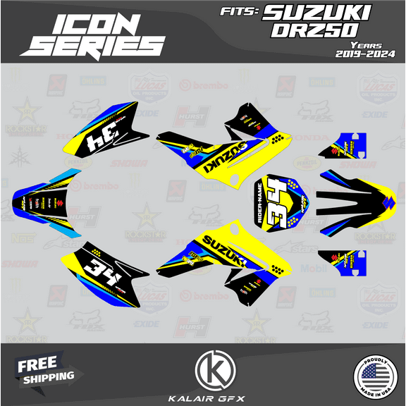 Kalair GFX Graphics Kit for Suzuki DRZ50 (2019-2024) Icon Series