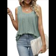 thumbnail image 3 of Camiseta Sin Mangas con Cuello Cuadrado y Volantes para Mujer, Camiseta Sin Mangas A Rayas, Informal, Holgada, de Verano Judías S, 3 of 9