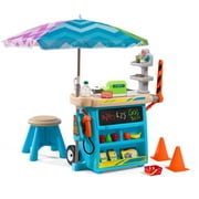 Step2 Stop & Go Market Toddler Blue Kids Plastic Playset with Umbrella