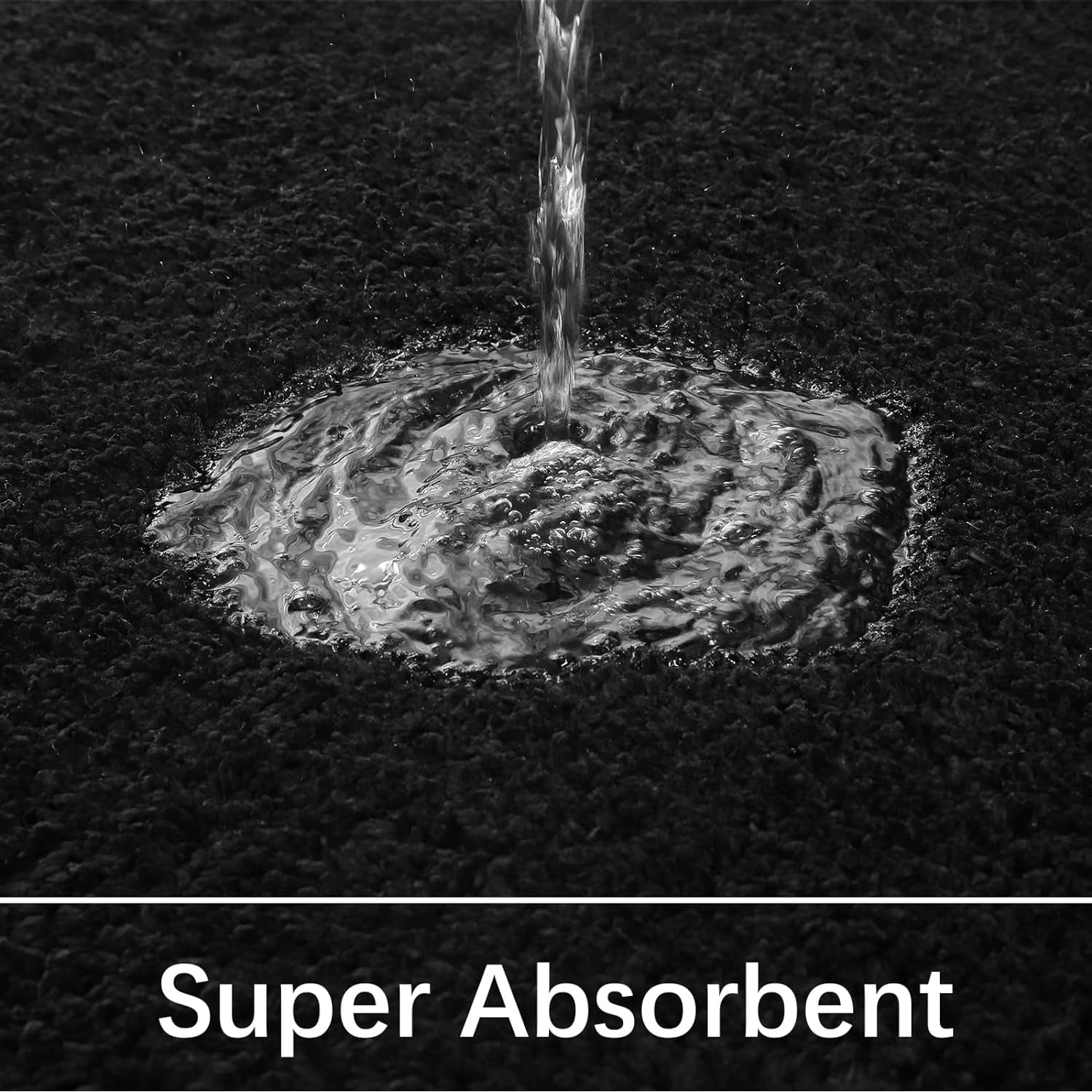Junovo Soft Bathroom Rug Runner Absorbent Microfiber Bath Rugs for Bathroom Non Slip Bath Mat for Tub, Shower Floor,24"x60",Black