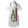 thumbnail image 3 of Explore Apron Coniferous Tree Silhouettes with Sketch Arrangement Vintage Arrangement, Unisex Kitchen Bib Apron with Adjustable Neck for Cooking Baking Gardening, Ruby Forest Green, by Ambesonne, 3 of 3
