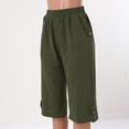 thumbnail image 2 of Gerichy Womens Casual Elastic Waist Solid Color 3/4 Summer Capri Pants Summer Solid Sport Casual Capris, 2 of 5