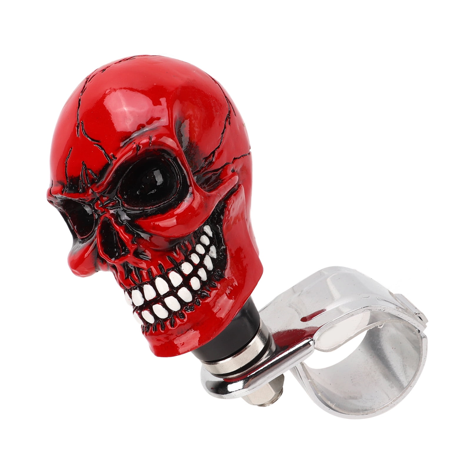 Skull Steering Wheel , 3cm Diameter Durable Metal Resin Steering Wheel Control Knob For Car Red