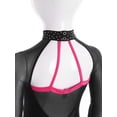 thumbnail image 7 of TiaoBug Kids Girls Gymnastics Sports Jumpsuit Full Length Yoga Acrobatics Practice Athletic Tank Bodysuit Black&Hot Pink 12, 7 of 7