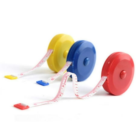 

2 PCS Tape Measure 60-Inch 1.5 Meter Round Plastic Soft Retractable Measuring Tape Random Color