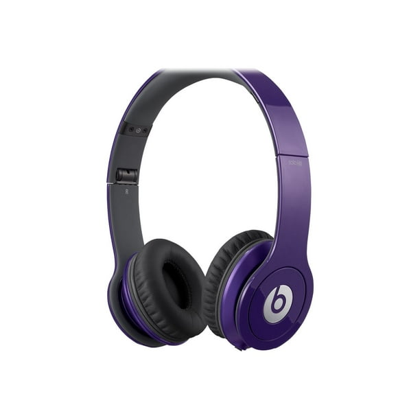 Beats Solo HD Headphones with mic full size wired purple