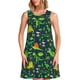 thumbnail image 1 of Easygdp Dinosaurs para Vestido Transpirable de Mujer, Vestido Suelto de Manga Corta con Pliegues y Bolsillos para el Verano, 1 of 7