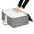 thumbnail image 4 of Unique Bargains 1 Pack Clothes Storage Storage Bags Grey 27.5*12*19.5in, 4 of 7