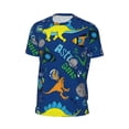 thumbnail image 6 of Wukai Dinosaur In Space Print Men's Short-Sleeved Mesh T-Shirt,Quick-Dry Short Sleeve Workout T-Shirt-X-Small, 6 of 8