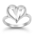 thumbnail image 1 of High Polish Wave Heart Friendship Ring .925 Sterling Silver Band Jewelry Female Male Unisex Size 9, 1 of 4