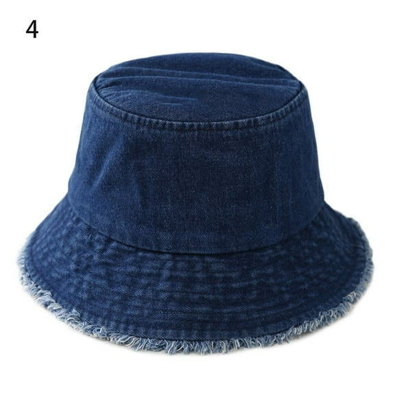 Men Women Vintage Fringed Edge Bucket Hat Sunscreen Hat Fisherman Cap Bob Hat 4