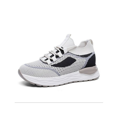

Eloshman Womens Sneakers Breathable Athletic Shoes Sport Trainers Running Lightweight Fitness Workout Flats Non-Slip Walking Shoe Gray 5