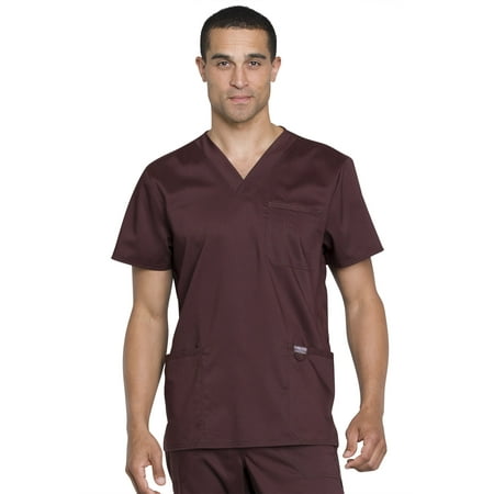 

Cherokee Workwear Revolution Scrubs Top for Men V-Neck Plus Size WW670 2XL Espresso
