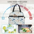 thumbnail image 4 of Uemuo Butterfly Printed Lunch Bag Lunch Box Reusable Insulated Lunch Tote Bag, Leakproof Thermal Cooler Sack Food Handbags Case High Capacity, 4 of 5
