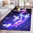 thumbnail image 3 of Area Rug for Living Room, Purple Butterflies Non-Slip Indoor Large Carpet for Bedroom/Dining Room, Modern Abstract Fantasy Gradient Washable Low-Profile Rectangle Floor Mat Runner Rugs - 3 x 5 Ft, 3 of 7