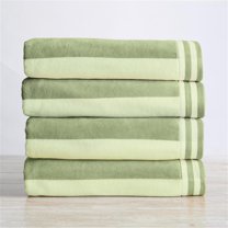 100% Cotton Velour Cabana Stripe Beach & Pool Towels 4 Pack - 30" x 60"