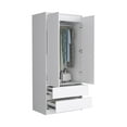 thumbnail image 5 of Miekor Furniture Austin 2 Drawers Armoire, Double Door, Hanging Rod -White BS7378, 5 of 6