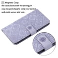 thumbnail image 6 of For IPhone 17 Pro 6.3" Ethnic Wind Embossed Strong Magnetic Attachment/Closure, Card Slots/Pocket, PU Leather Flip Wallet Case ﻿,Purple,For iPhone 17 Pro, 6 of 7
