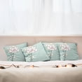 thumbnail image 3 of Ambesonne Flower Throw Pillow Cover 4 Pack, Romantic Rose Pearls, 16", Pale Blue White Pink, 3 of 6