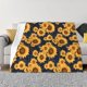thumbnail image 1 of Fotbe Navy Blue Plaid Sunflower Manta de Franela con Estampado, Manta Ultrasuave para Cama, Sofá, Auto, Hipoalergénica y Antibolitas-50"x40", 1 of 6