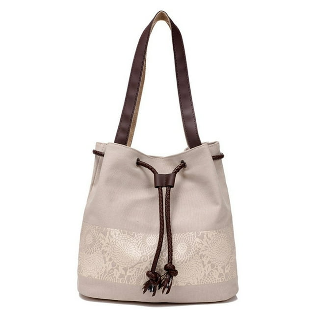 Sac à Bandoulière pour Femmes Mode Rétro Sac Fourre-Tout en Toile Sac à Bandoulière pour Magasinage