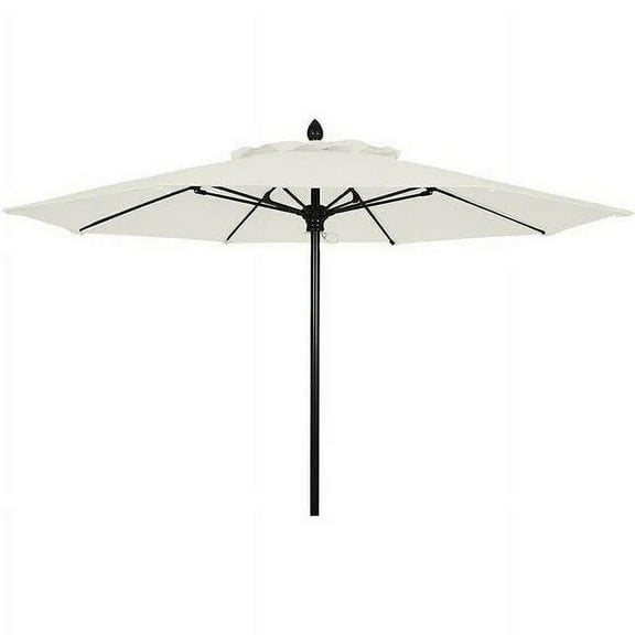 Fiberbuilt 7.5' Oct Market 8 Rib Push up Black with Natural White Marine Grade Canopy, 7MPPK-8605