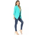 thumbnail image 5 of Women's Solid Basic Casual Draped Neck Open Front Ruched Sleeve Outerwear Vest Cardigan, 5 of 5