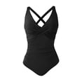 thumbnail image 5 of NMMUED Women Tummy Control One Piece Swimsuit Push Up Bathing Suit Full Coverage Slimming Swimwear Black S, 5 of 5