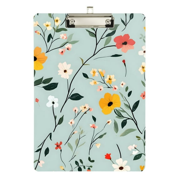 ALAZA Plastic Clipboard A4 Letter Size Decorative Clipboards for Students Women Men 9" x 12.5" Wildflower Floral