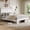 White, variant on CARZZI LIFE Full Bed Frame Headboard, Solid Wood Platform Bed Frame with Headboard and Footboard, Noise Free/No Box Spring Needed/Easy Assembly Tool/Large Under Bed Storage, White