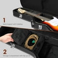 thumbnail image 6 of QRKD Electric Guitar Hard Case, Wooden Hard-Shell Protective Carrying Case for KST/TL Model 39-Inch Electric Guitar with Lock Latch Padding, Black, 6 of 7