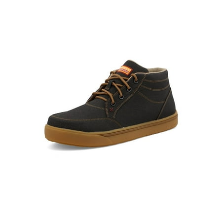 

Twisted X Work Shoes Mens Leather Lace Kicks 10 M Charcoal MCAN007