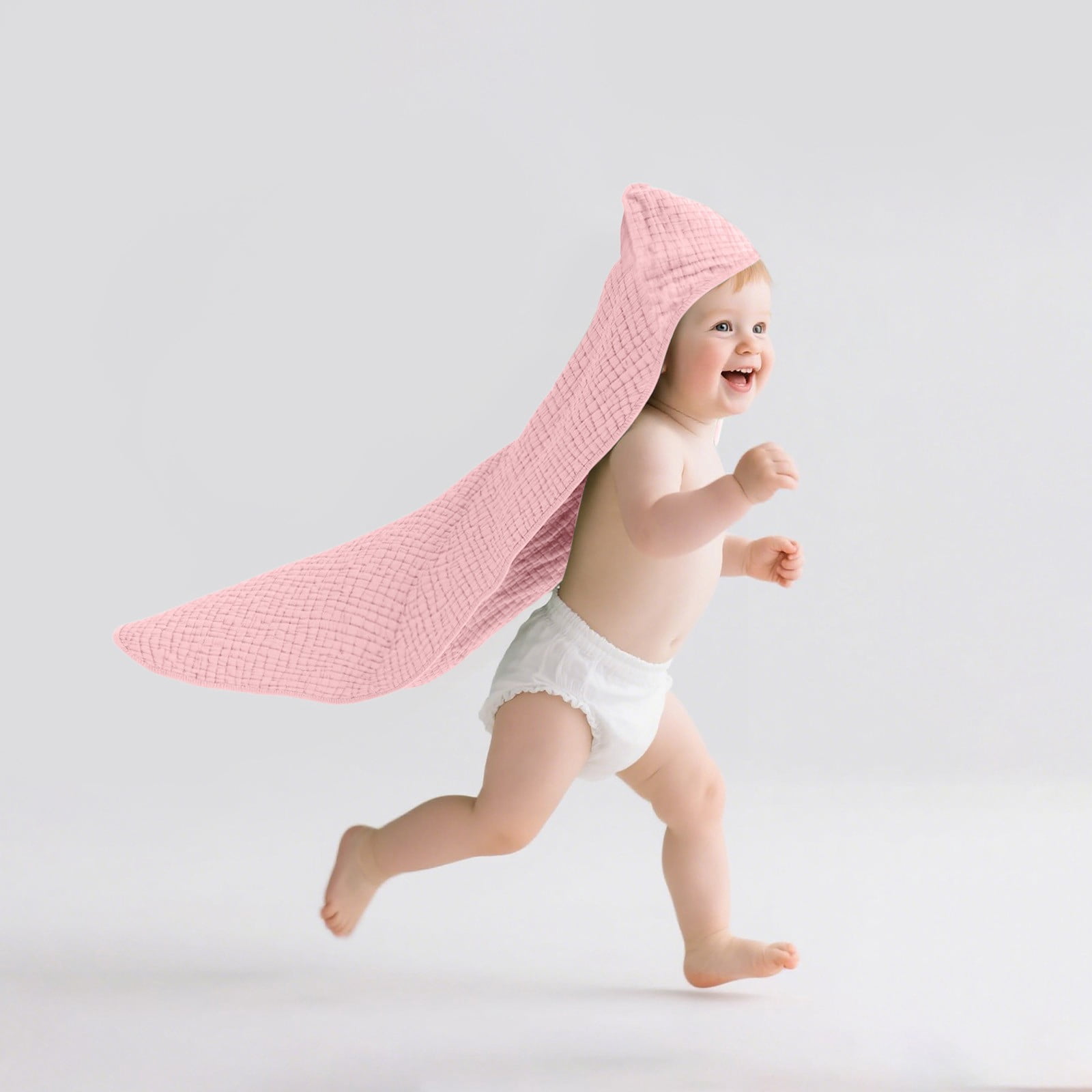QHFBli 2PC Baby Bath Hooded Towel Navy Blue for 35.43Inch- 102% Muslin Cotton Bath Towels