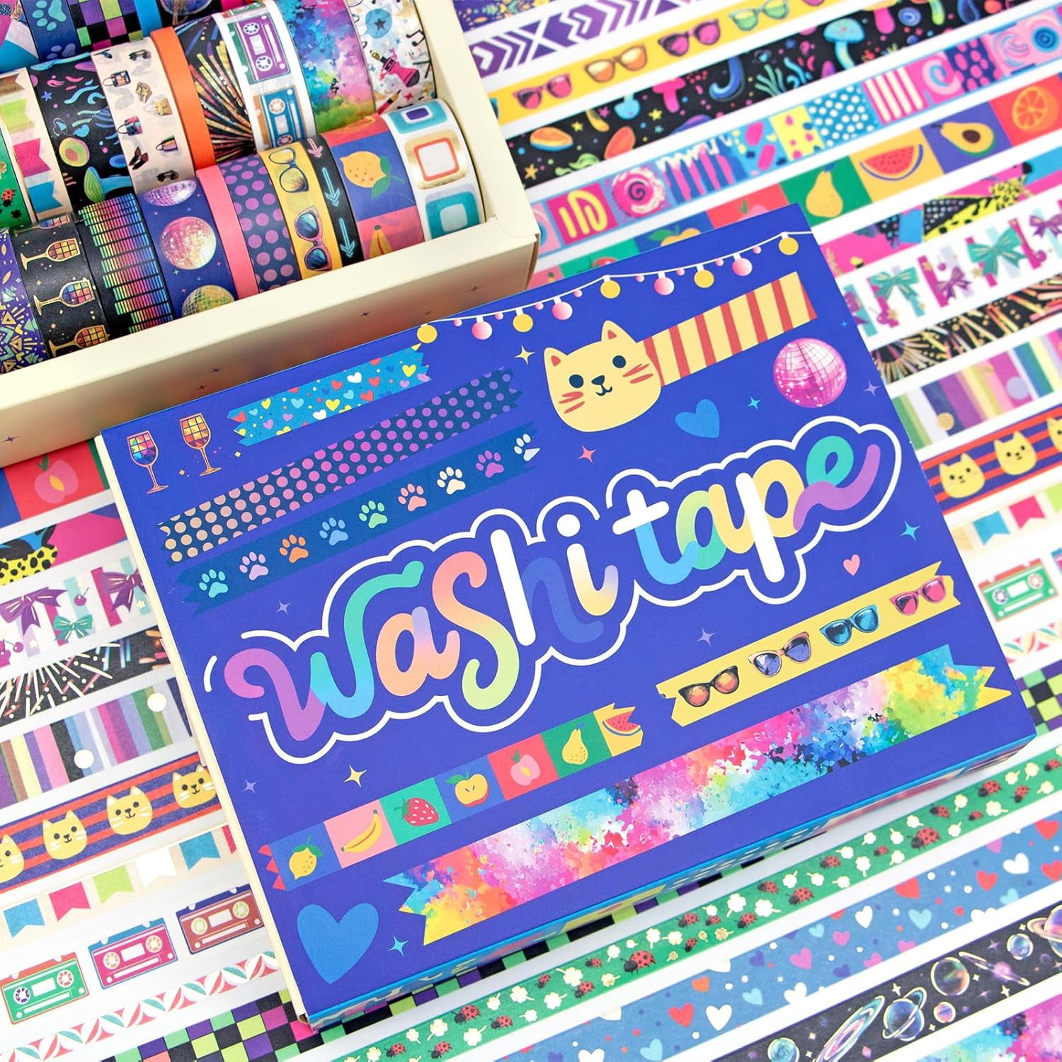 Gold Foil Washi Tape Set - 42 Rolls Decorative Masking Tape for Crafts Supplies, Scrapbooking, Bullet Journal, Party Decoration, DIY Arts & Crafts, Planner