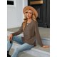 thumbnail image 4 of Blusas de Larga con Cuello Redondo para Mujer, Blusas Holgadas con Botones para Otoño e Invierno 2025. Color Café S, 4 of 10