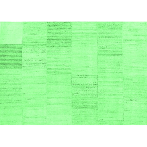 Ahgly Company Indoor Rectangle Solid Emerald Green Modern Area Rugs, 5' x 7'