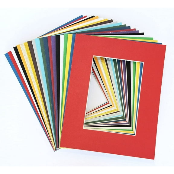 topseller100, Pack of 20 MIXED COLORS 16x20 Picture Mats Matting with White Core Bevel Cut for 11x14 Pictures