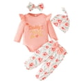 thumbnail image 2 of WIBACKER 1-Set Newborn Baby Girl Clothes Daddy's Girl Infant Romper Spring Fall Outfits Gifts for Girls Cute Pant 4Pcs Sets, 2 of 8