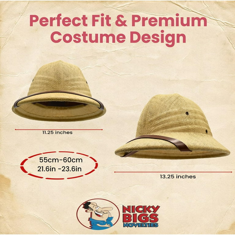 Nicky Bigs Novelties Adult Pith Helmet Jungle Safari Sun Explorer