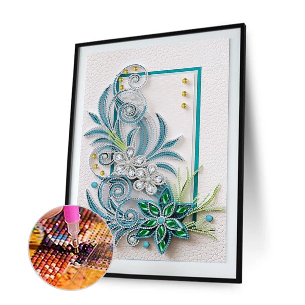 Cuadros Decorativos Pintura de diamante de taladro de forma especial parcial de flor de bricolaje 5D Likrtyny embutido en tela