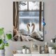 thumbnail image 4 of Qisvanset Framed Canvas Wall Art 12x16 Inch Winter Swan Lake Rustic Cottage Home Wall Decor, 4 of 5