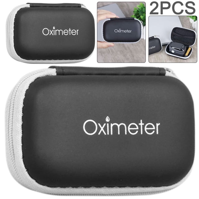 2 Uds Portátil Oxímetro Pulso para Dedo Funda Protectora Almacenamiento Soporte Duro Herramienta