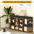 thumbnail image 3 of Shininglove 41" Cubby Shoe Storage Bench with Foam Padded Seat Cushion and Side Pocket for Entryway, 3 of 6