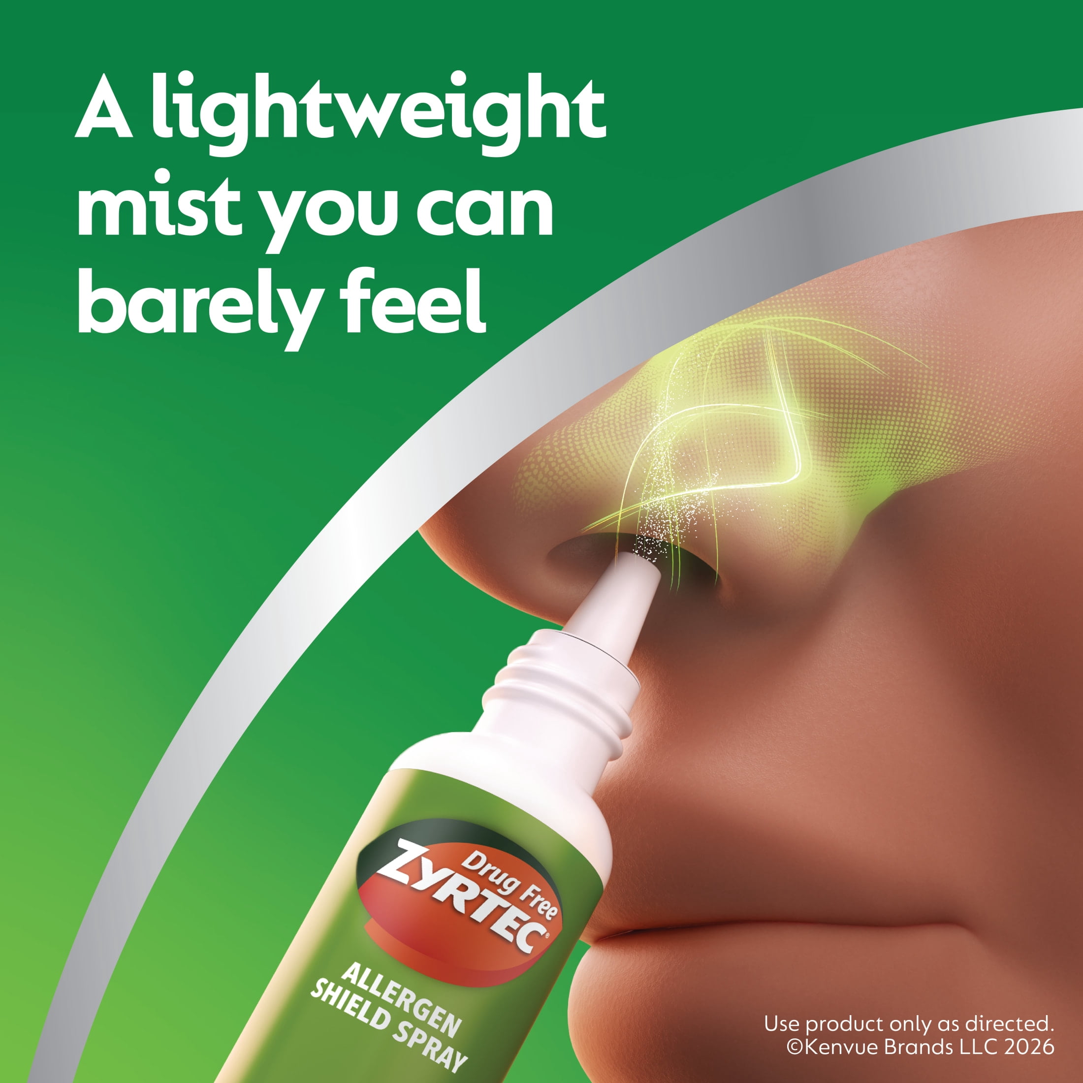 Zyrtec Allergen Shield Spray, allergen defense nasal spray, up to 100 Sprays, 300mg
